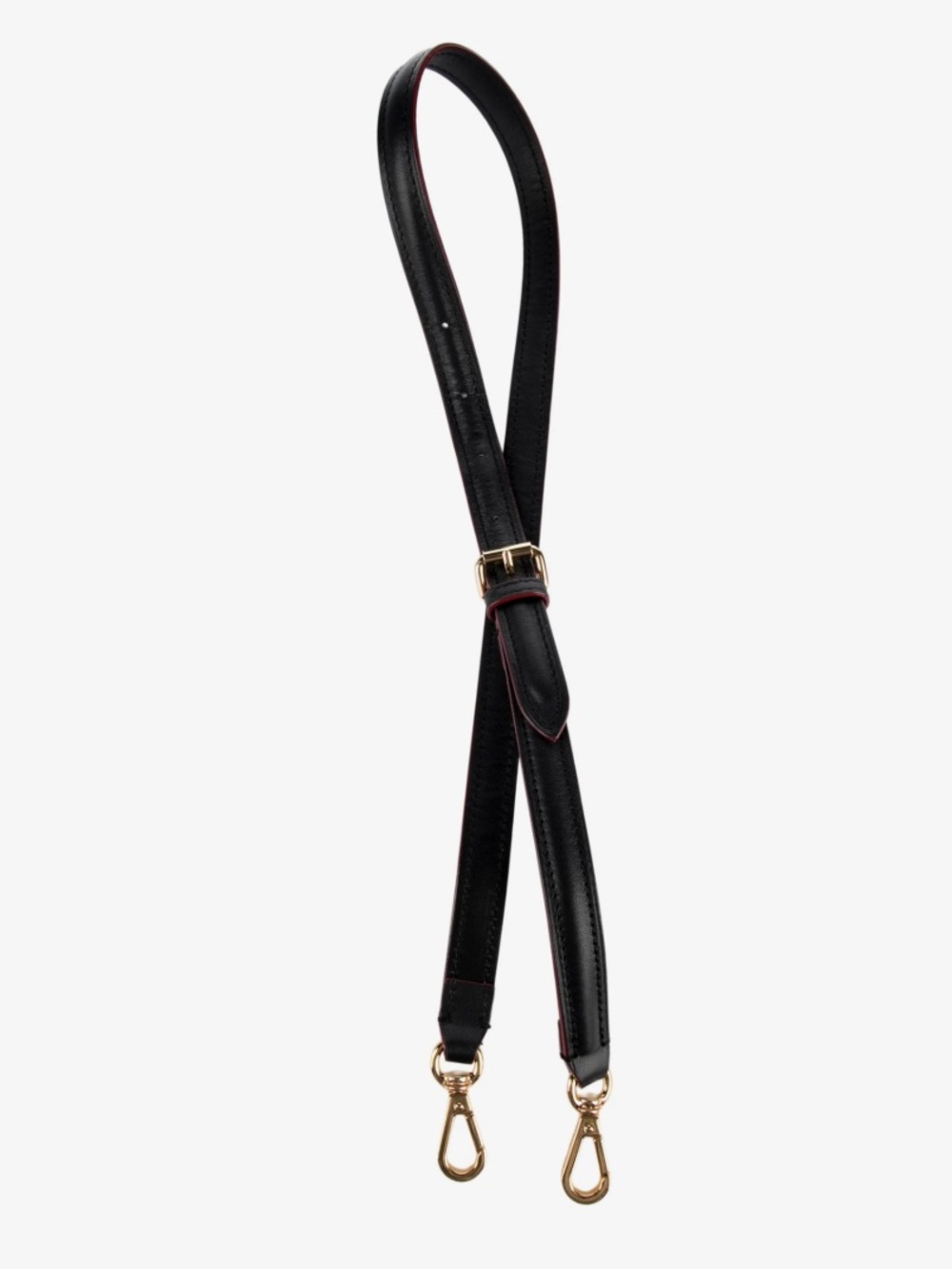 MZ Wallace Black Crossbody Strap with Gold Hardware and Red Trim NWOT